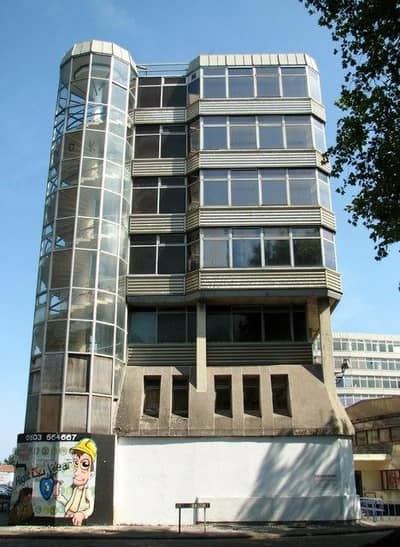 Side-view of Sovereign House.